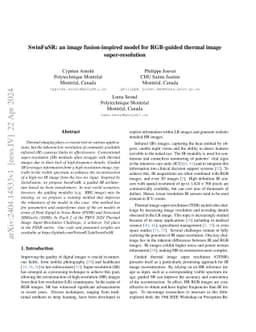 SwinFuSR: an image fusion-inspired model for RGB-guided thermal image
  super-resolution