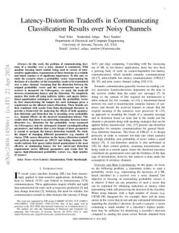 Latency-Distortion Tradeoffs in Communicating Classification Results
  over Noisy Channels