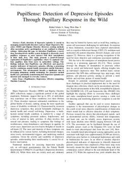 PupilSense: Detection of Depressive Episodes Through Pupillary Response
  in the Wild