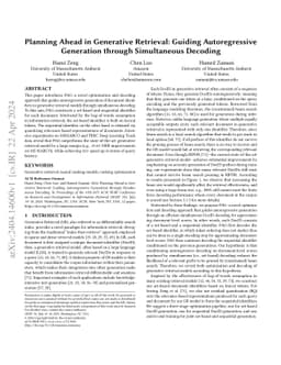 Planning Ahead in Generative Retrieval: Guiding Autoregressive
  Generation through Simultaneous Decoding