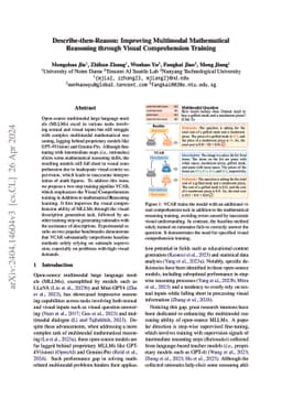 Describe-then-Reason: Improving Multimodal Mathematical Reasoning
  through Visual Comprehension Training