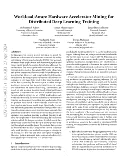 Workload-Aware Hardware Accelerator Mining for Distributed Deep Learning
  Training