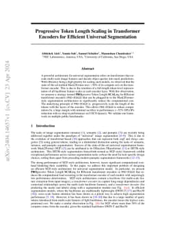 Progressive Token Length Scaling in Transformer Encoders for Efficient Universal Segmentation