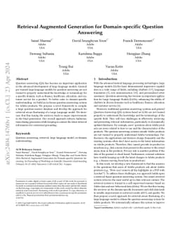 Retrieval Augmented Generation for Domain-specific Question Answering