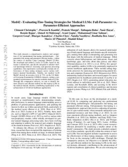 Med42 -- Evaluating Fine-Tuning Strategies for Medical LLMs:
  Full-Parameter vs. Parameter-Efficient Approaches