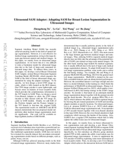 Ultrasound SAM Adapter: Adapting SAM for Breast Lesion Segmentation in
  Ultrasound Images