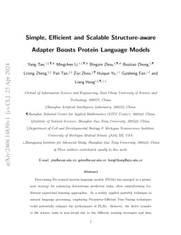 Simple, Efficient and Scalable Structure-aware Adapter Boosts Protein
  Language Models