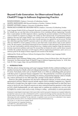 Beyond Code Generation: An Observational Study of ChatGPT Usage in
  Software Engineering Practice