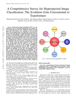 A Comprehensive Survey for Hyperspectral Image Classification: The
  Evolution from Conventional to Transformers