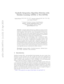 Symbolic Integration Algorithm Selection with Machine Learning: LSTMs vs
  Tree LSTMs