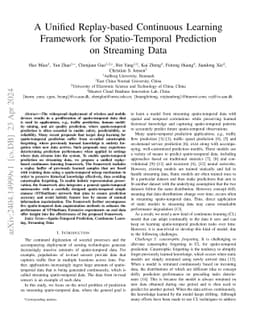 A Unified Replay-based Continuous Learning Framework for Spatio-Temporal
  Prediction on Streaming Data