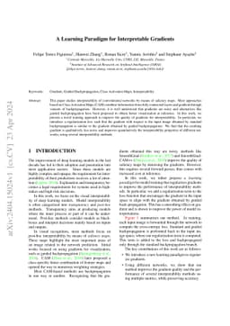 A Learning Paradigm for Interpretable Gradients