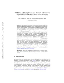 PRISM: A Promptable and Robust Interactive Segmentation Model with
  Visual Prompts