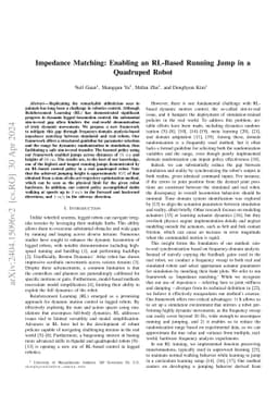 Impedance Matching: Enabling an RL-Based Running Jump in a Quadruped
  Robot