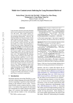 Multi-view Content-aware Indexing for Long Document Retrieval