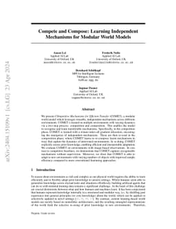 Compete and Compose: Learning Independent Mechanisms for Modular World
  Models