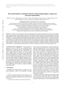 Pixels and Predictions: Potential of GPT-4V in Meteorological Imagery
  Analysis and Forecast Communication