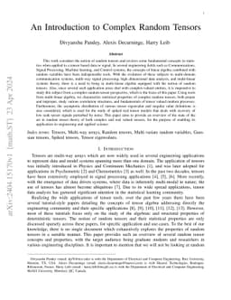 An Introduction to Complex Random Tensors
