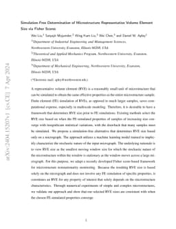 Simulation-Free Determination of Microstructure Representative Volume
  Element Size via Fisher Scores