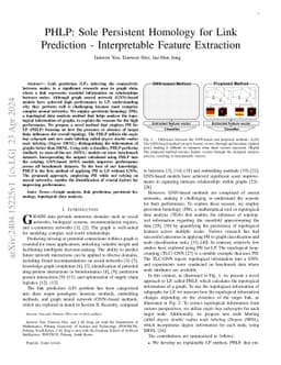 PHLP: Sole Persistent Homology for Link Prediction -- Interpretable
  Feature Extraction