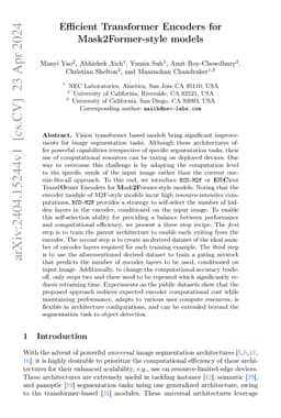 Efficient Transformer Encoders for Mask2Former-style models