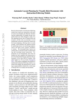 Automatic Layout Planning for Visually-Rich Documents with
  Instruction-Following Models