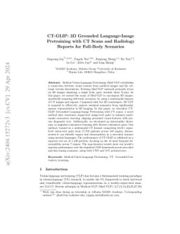 CT-GLIP: 3D Grounded Language-Image Pretraining with CT Scans and
  Radiology Reports for Full-Body Scenarios