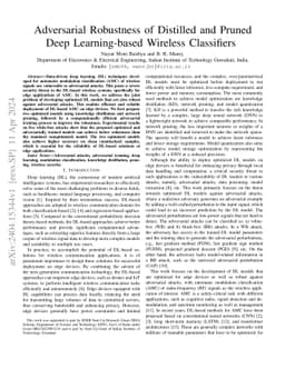 Adversarial Robustness of Distilled and Pruned Deep Learning-based
  Wireless Classifiers