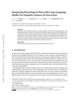 Integrating Physiological Data with Large Language Models for Empathic
  Human-AI Interaction