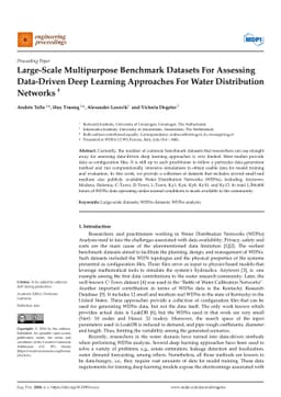 Large-Scale Multipurpose Benchmark Datasets For Assessing Data-Driven
  Deep Learning Approaches For Water Distribution Networks