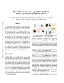 Visual Delta Generator with Large Multi-modal Models for Semi-supervised
  Composed Image Retrieval