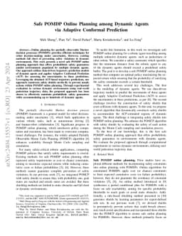 Safe POMDP Online Planning among Dynamic Agents via Adaptive Conformal
  Prediction