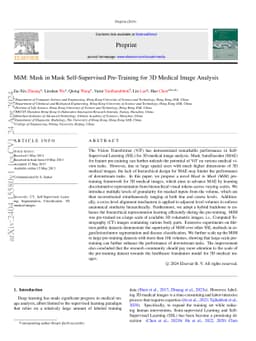 MiM: Mask in Mask Self-Supervised Pre-Training for 3D Medical Image Analysis