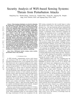 Security Analysis of WiFi-based Sensing Systems: Threats from
  Perturbation Attacks