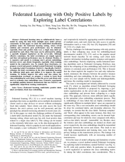 Federated Learning with Only Positive Labels by Exploring Label
  Correlations