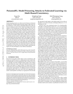 Model Poisoning Attacks to Federated Learning via Multi-Round
  Consistency