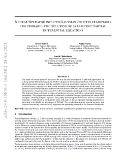 Neural Operator induced Gaussian Process framework for probabilistic
  solution of parametric partial differential equations