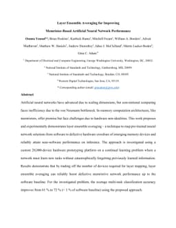Layer Ensemble Averaging for Improving Memristor-Based Artificial Neural
  Network Performance