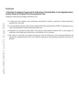 A Real-time Evaluation Framework for Pedestrian's Potential Risk at
  Non-Signalized Intersections Based on Predicted Post-Encroachment Time
