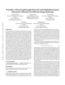 PriorNet: A Novel Lightweight Network with Multidimensional Interactive
  Attention for Efficient Image Dehazing