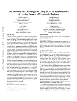 The Promise and Challenges of Using LLMs to Accelerate the Screening
  Process of Systematic Reviews