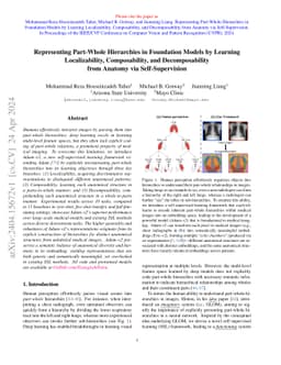 Representing Part-Whole Hierarchies in Foundation Models by Learning
  Localizability, Composability, and Decomposability from Anatomy via
  Self-Supervision
