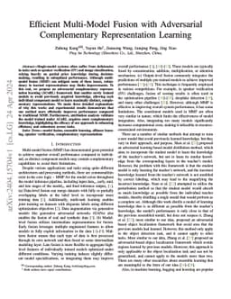 Efficient Multi-Model Fusion with Adversarial Complementary
  Representation Learning