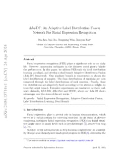 Ada-DF: An Adaptive Label Distribution Fusion Network For Facial
  Expression Recognition