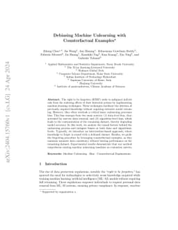 Debiasing Machine Unlearning with Counterfactual Examples