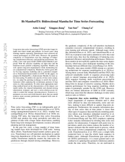 Bi-Mamba+: Bidirectional Mamba for Time Series Forecasting