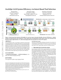 GeckOpt: LLM System Efficiency via Intent-Based Tool Selection