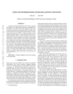 Vision Transformer-based Adversarial Domain Adaptation