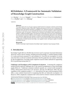 KGValidator: A Framework for Automatic Validation of Knowledge Graph
  Construction