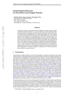 Generalization Measures for Zero-Shot Cross-Lingual Transfer